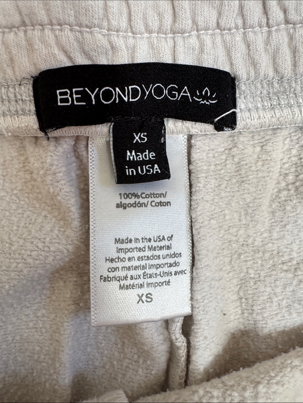 Beyond Yoga Tie Dye Lounge Shorts XS Gray White 100% Cotton Drawstring - Picture 6 of 6